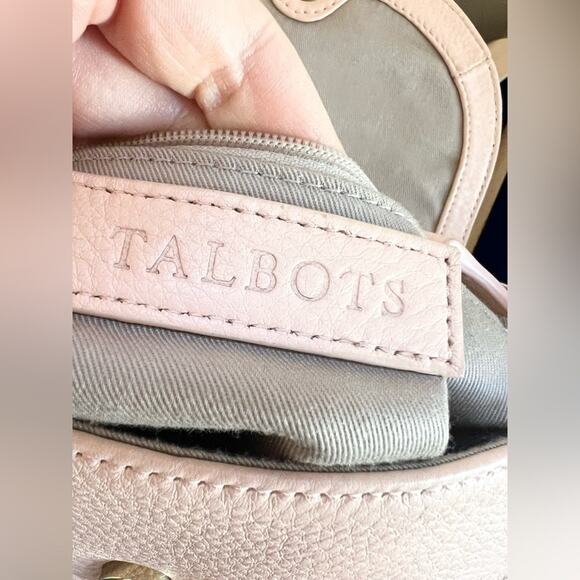 Talbots pink leather crossbody bag neutral spring summer balletcore - Picture 5 of 9